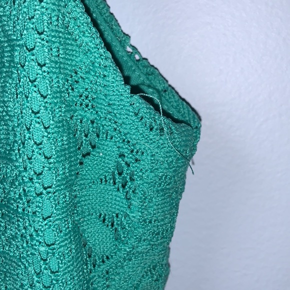 Teal Lace Patterned Dress - Picture 7 of 7